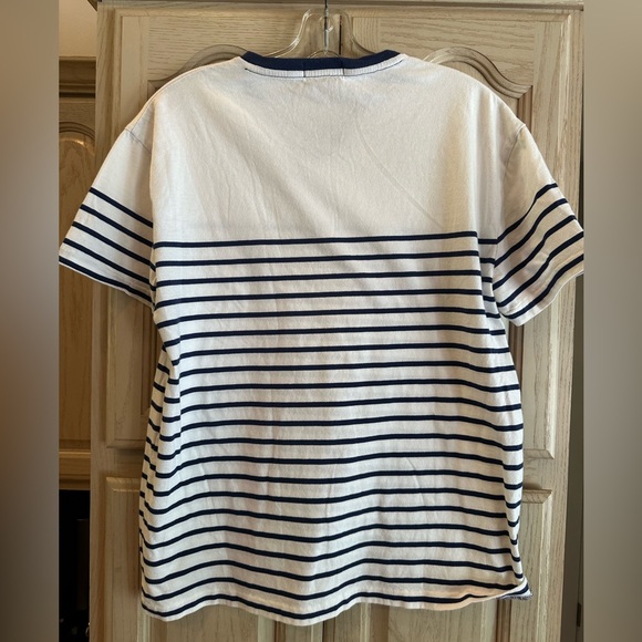 Polo Ralph Lauren Navy/White Classic Fit Striped v-neck with pocket Men’s Size S - Picture 2 of 3